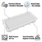 1Pc Rectangular Silicone Resin Tray Mold with Edges, Reusable for Epoxy Casting, Display/Ornament Racks, Candle Holders, Soap Dishes & Home Decor