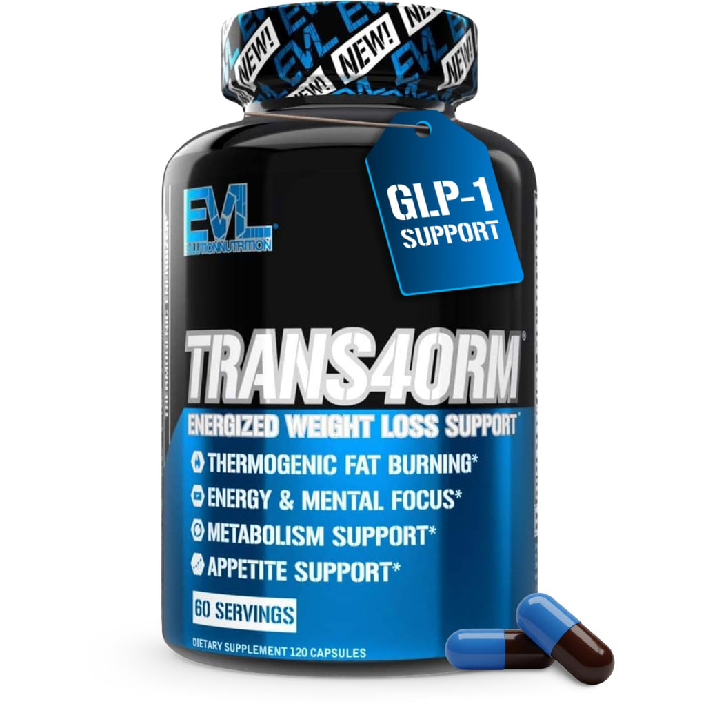 EVL Trans4orm - Thermogenic Fat Burner Support for Men & Women- 60 Servings | Fast Acting Weight Loss Energy and Appetite Support - Green Tea Supplement for Men and Women