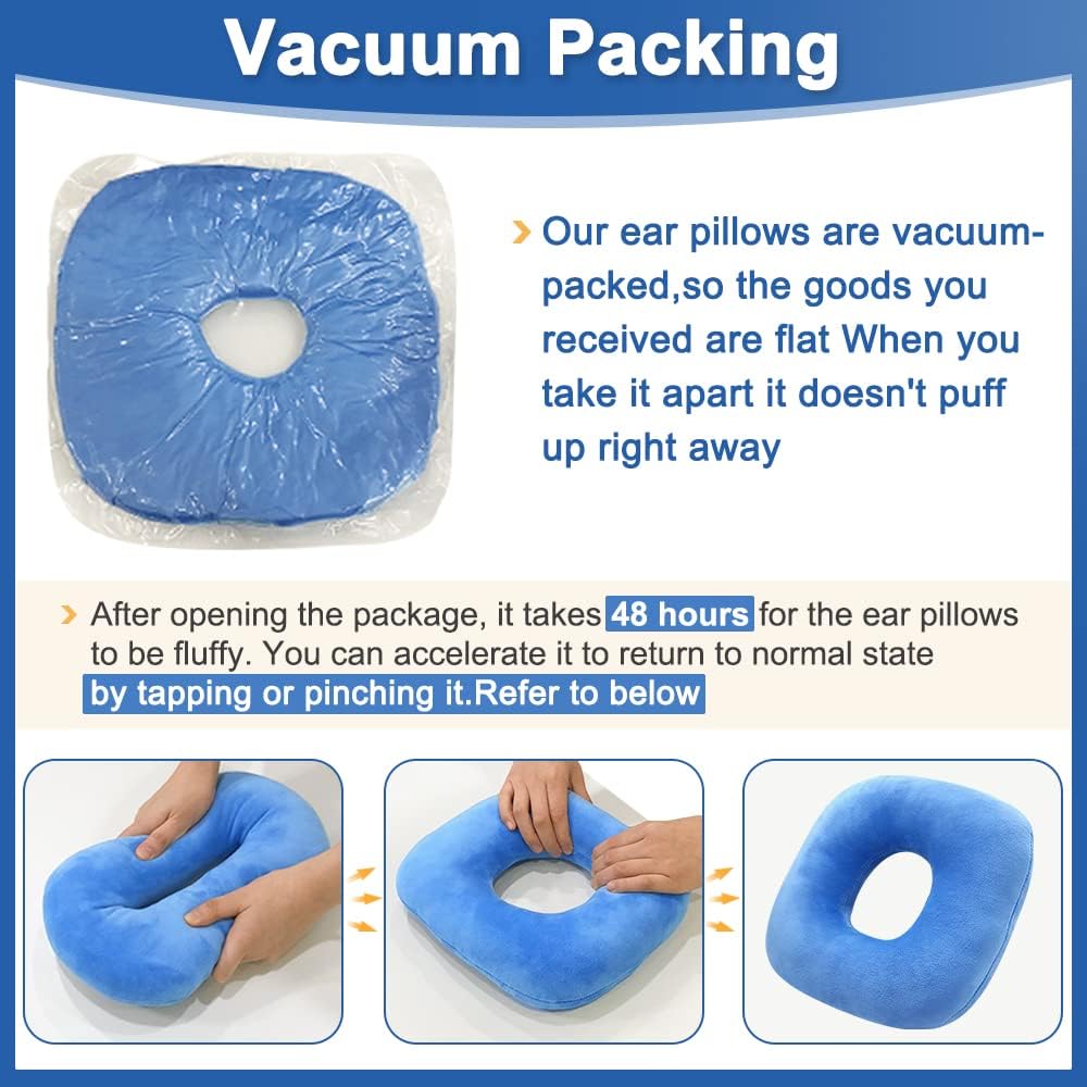 Buy now Ear Piercing Pillow for Side Sleeping Ear Pillows with Holes for Ear Pain Pressure Sore Relief Earring Cnh Nflammation Surgery Guard Pillow Headphone Sleepers Donut Cushion Adjustable Filling at indiglob india