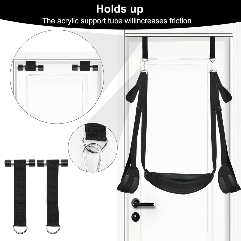 Sex Toys Sex Swing BDSM Bondage Slave Leather Soft Plush Sex Slings with Adjustable Straps, Hanging Door Handcuffs Leg Restraints Spreader Adult Toys for Couple