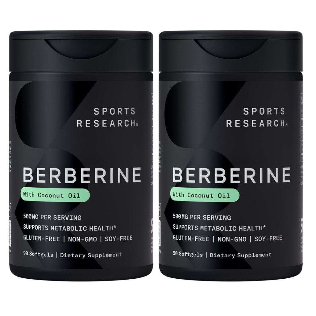 Sports Research® Berberine 1000mg, 60 Veggie Capsules | Herbal Ayurvedic Metabolic Health Support | Vegan Certified, Gluten-Free, Non-GMO - 30 Servings