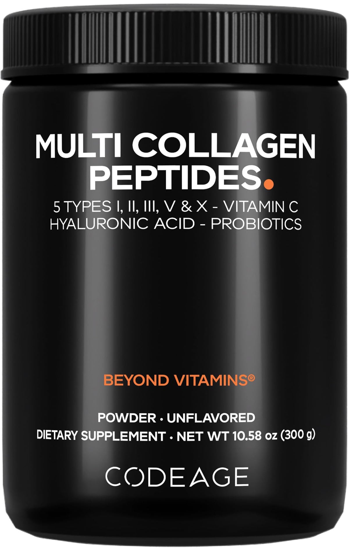 Codeage Multi Collagen Peptides Powder, Probiotics, Vitamin C, 10.58 Oz