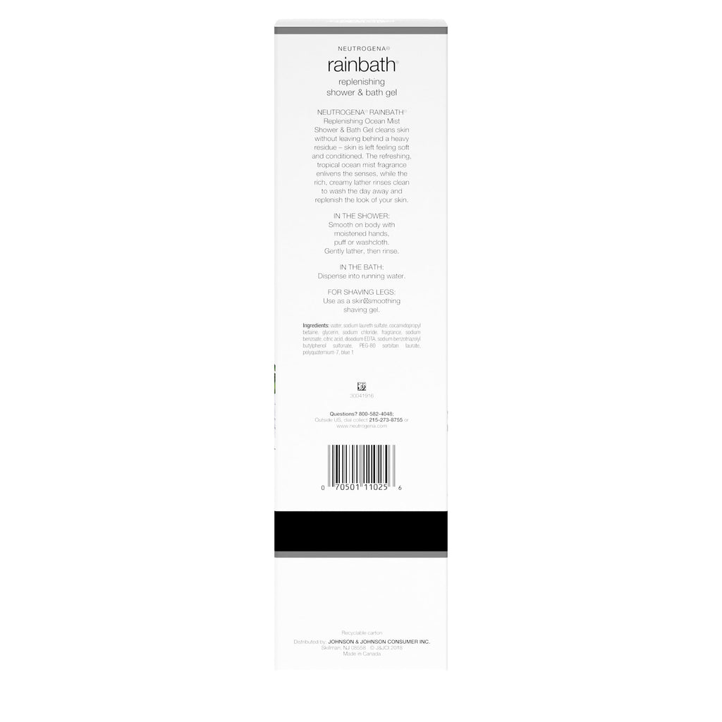 Neutrogena Rainbath Replenishing Shower & Bath Gel, Ocean Mist, 32 fl. oz | Refreshing Body Wash, Moisturizing Formula, Soft Skin, Pump Bottle
