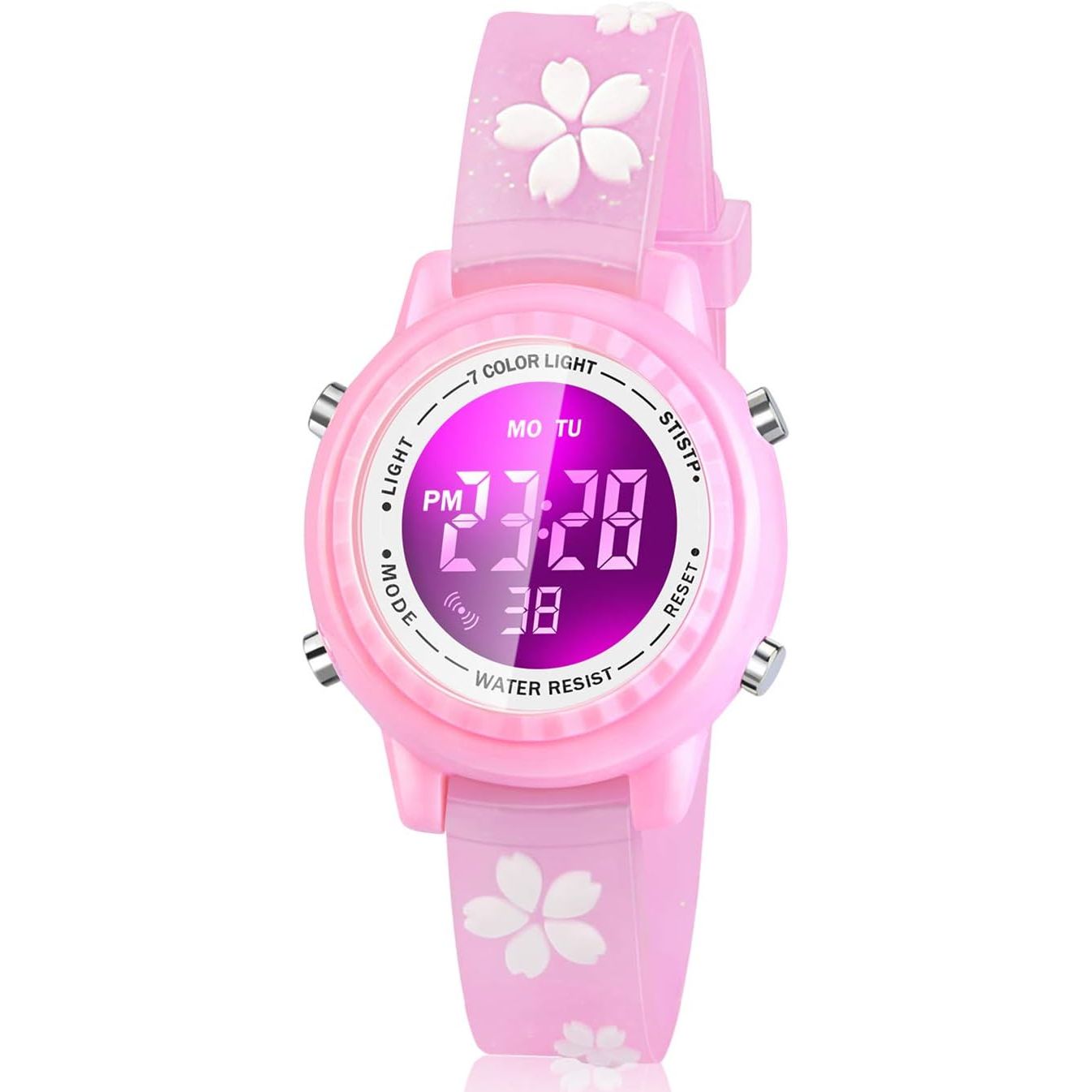 Buy now Waterproof LED Kids Watches with Alarm - Kids Toys Gifts for Girls Age 3-10 Flower Pink at indiglob india