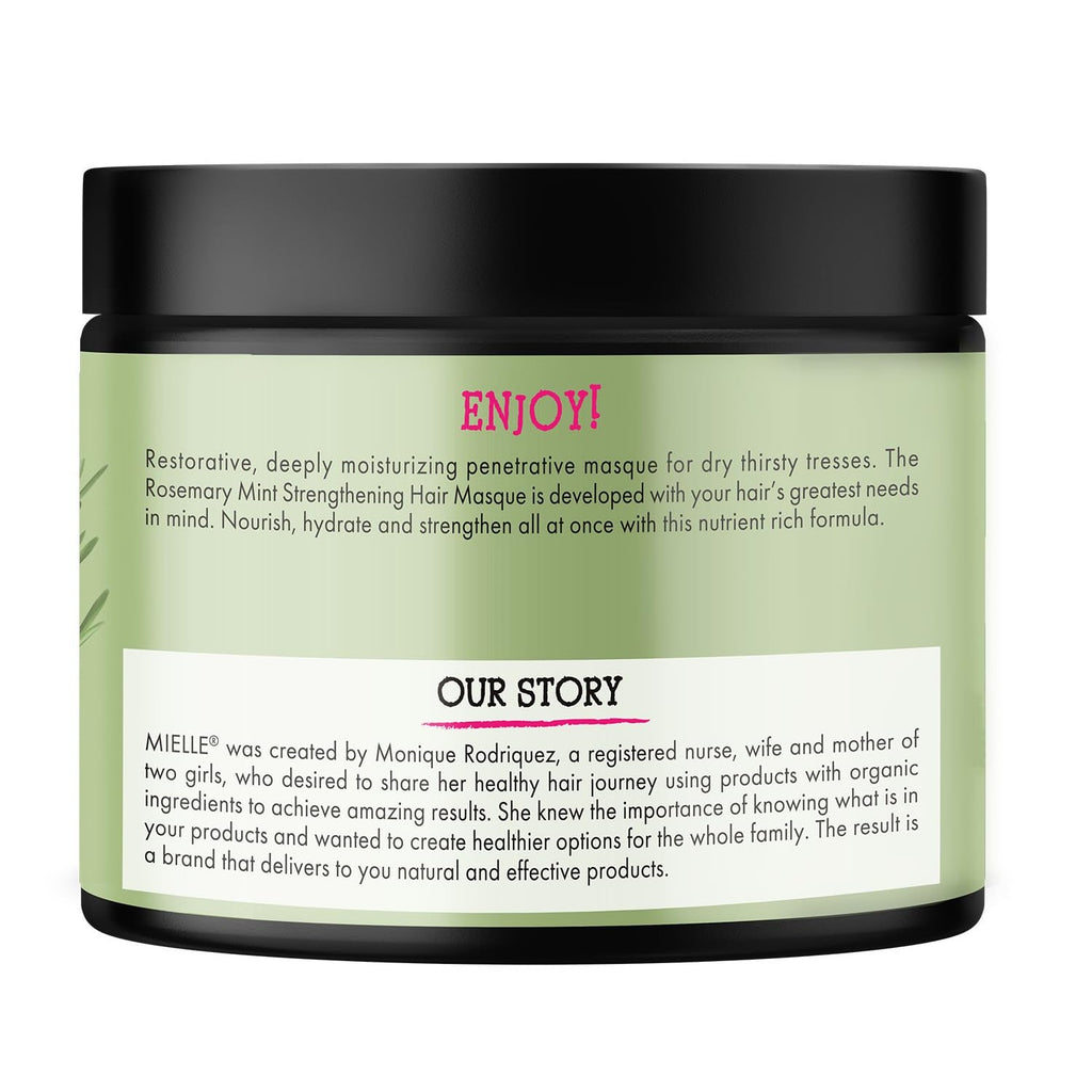 Mielle Organics Rosemary Mint Strengthening Hair Mask, Deep Conditioning Treatment Enriched with Biotin, Honey & Coconut Oil - Helps Encourage Longer, Healthier Strands, 12 Ounce