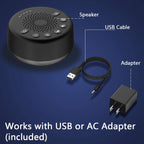 Buy now Easysleep Sound White Noise Machine with 25 Soothing Sounds and Memory Function 32 Levels of Volume and 5 Sleep Timer Powered by AC or USB for Sleeping Relaxation (Black-No Light) at indiglob india