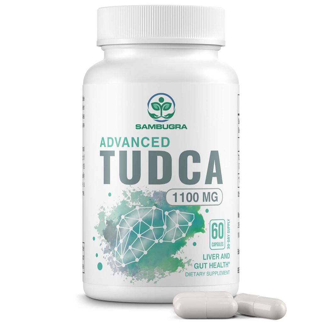 Sambugra TUDCA Liver Supplements 1100mg, 3rd Party Tested Ultra Strength Bile Salt TUDCA Supplement, Liver Support for Detox Cleanse and Repair, 120 Capsules