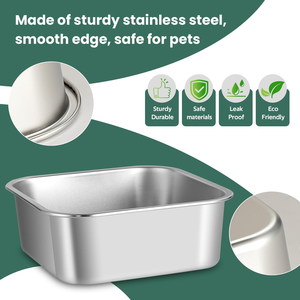 ZPUFAW 1.2 Gallons Dog Water Bowl Stainless Steel Large Outdoor Travel Bowl