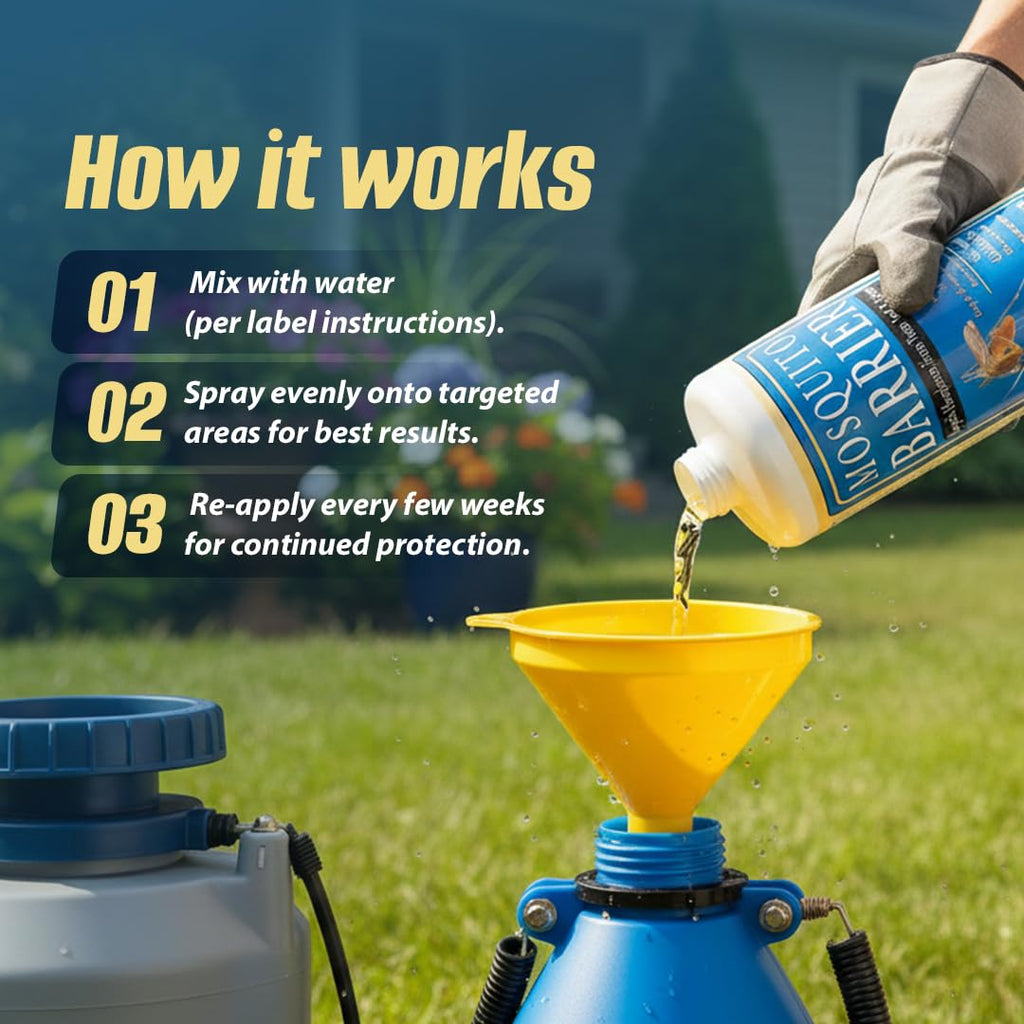 Mosquito Barrier Liquid Garlic Spray Concentrate for Mosquitoes, 32 oz