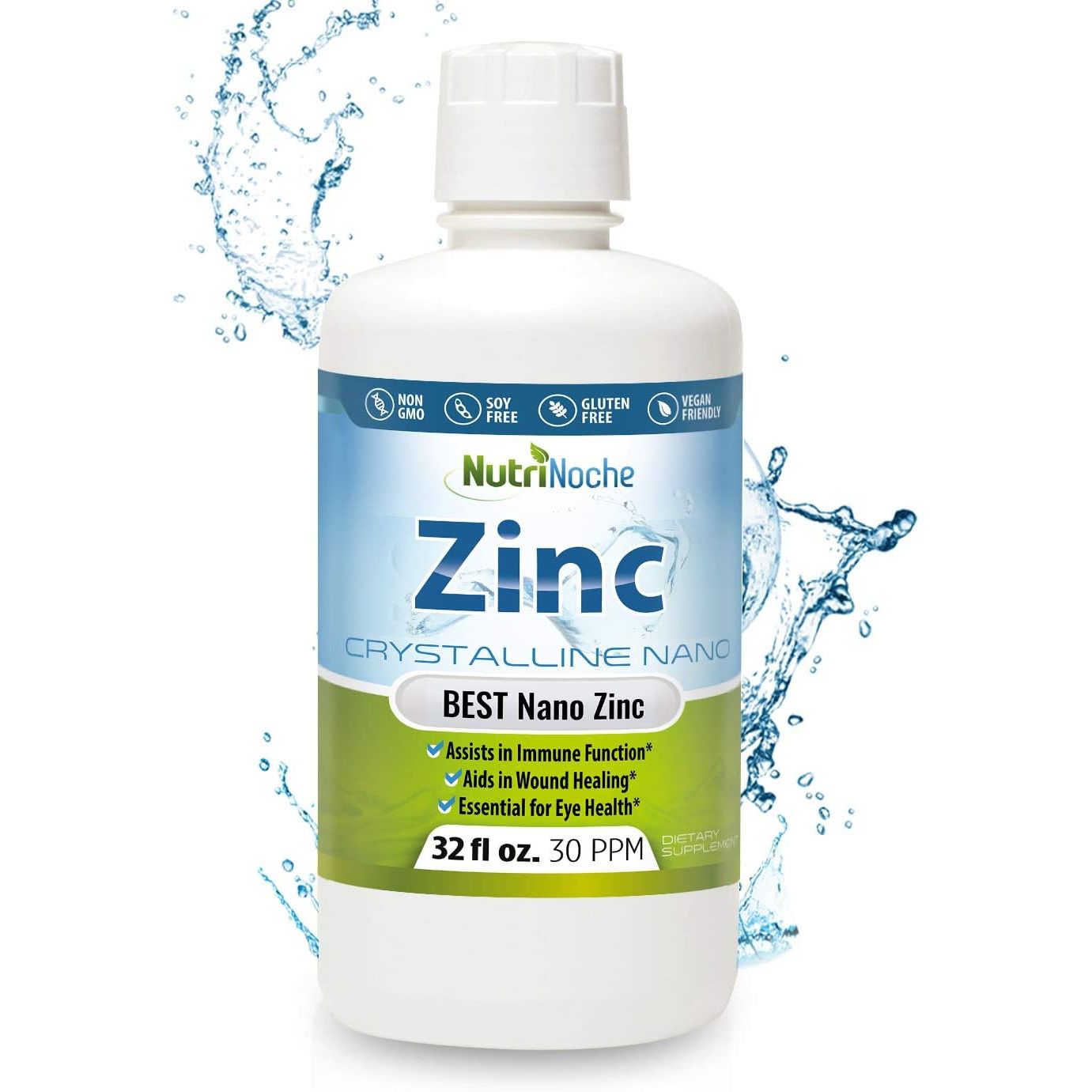 Buy now Liquid Zinc Supplement by Nutrinoche: Organic Liquid Drops - Ionic Zinc and Picolinate Alternative - 99.99% Ultra Pure Crystalline Nano Particles - for Adults and Children - (8 oz) 32 Fl Oz (Pack of 1) at indiglob india