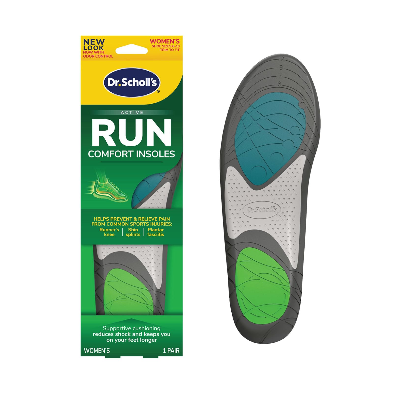 Buy now Dr. Scholl's Run Active Comfort Insoles,Trim to Fit Inserts 1 Pair (Pack of 1) Running Women's Solid at indiglob india