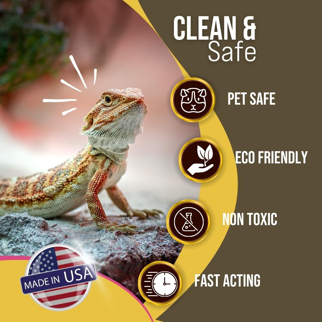 Bearded Dragon Tank Cleaner Spray, 32oz – Non-Toxic, No-Rinse, Made in USA