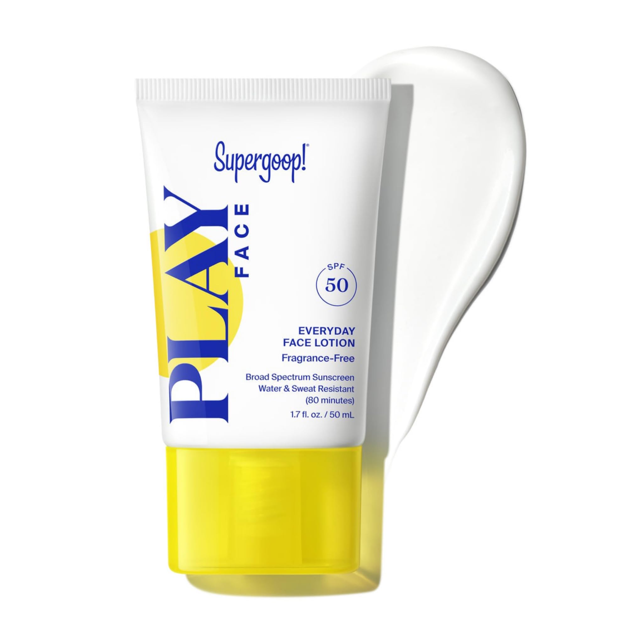 Buy now Supergoop! PLAY Everyday Face Lotion SPF 50 - Lightweight, Non-Greasy Formula - Natural Finish - Fragrance Free - Water & Sweat Resistant - All Skin Types - 1.7 fl oz at indiglob india