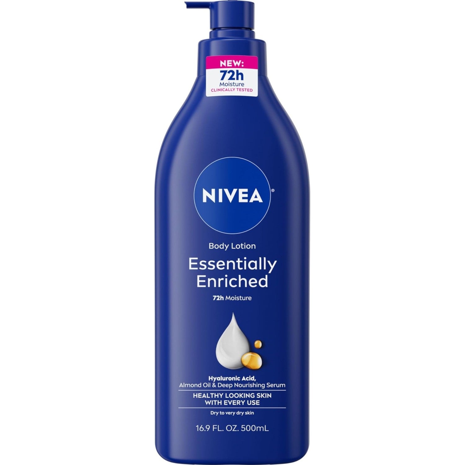 NIVEA Essentially Enriched Body Lotion, Very Dry Skin, Almond Oil, 16.9 Oz