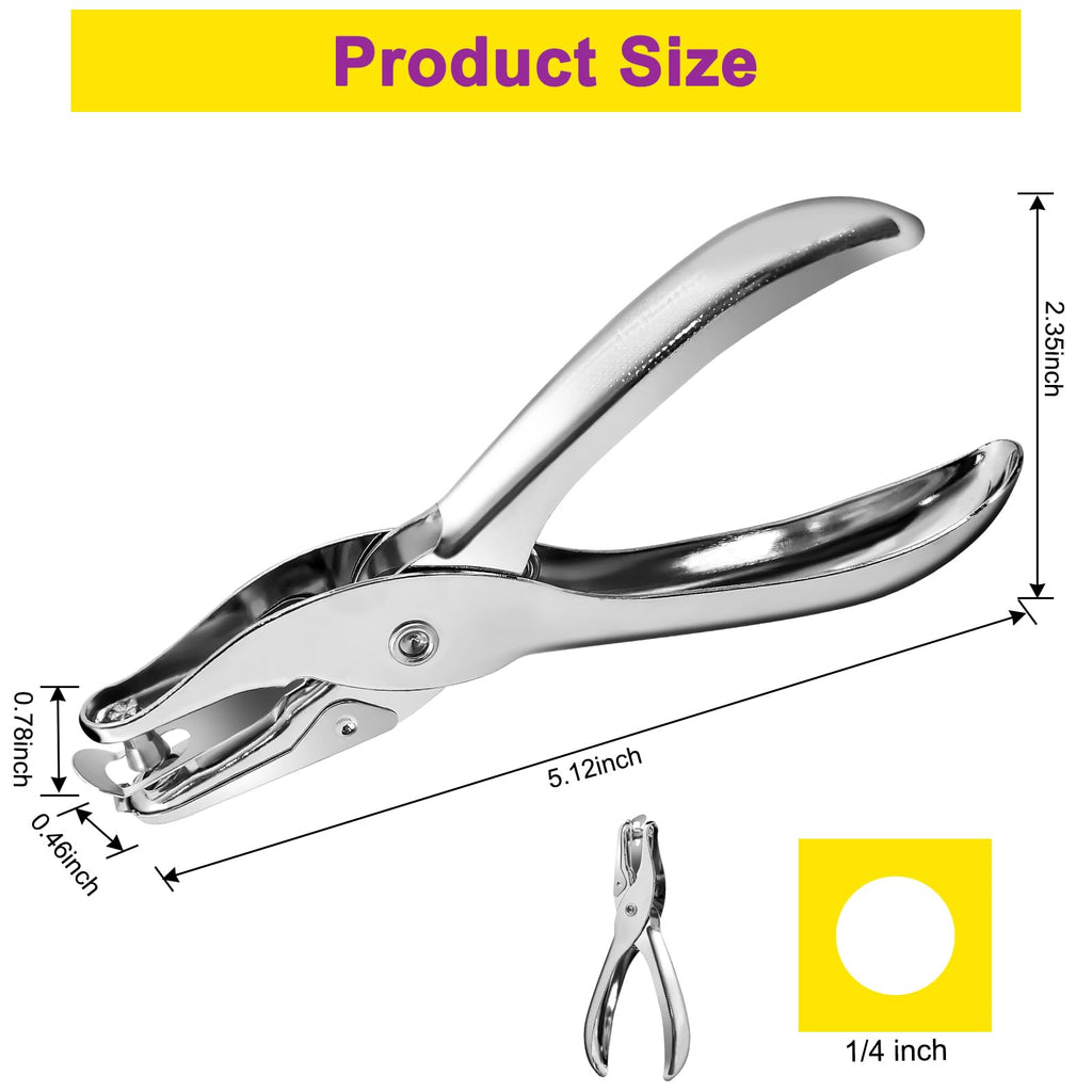 Decymis 2 Pcs Small Single Hole Punch, 1/4 Inch Hole Puncher for Crafts