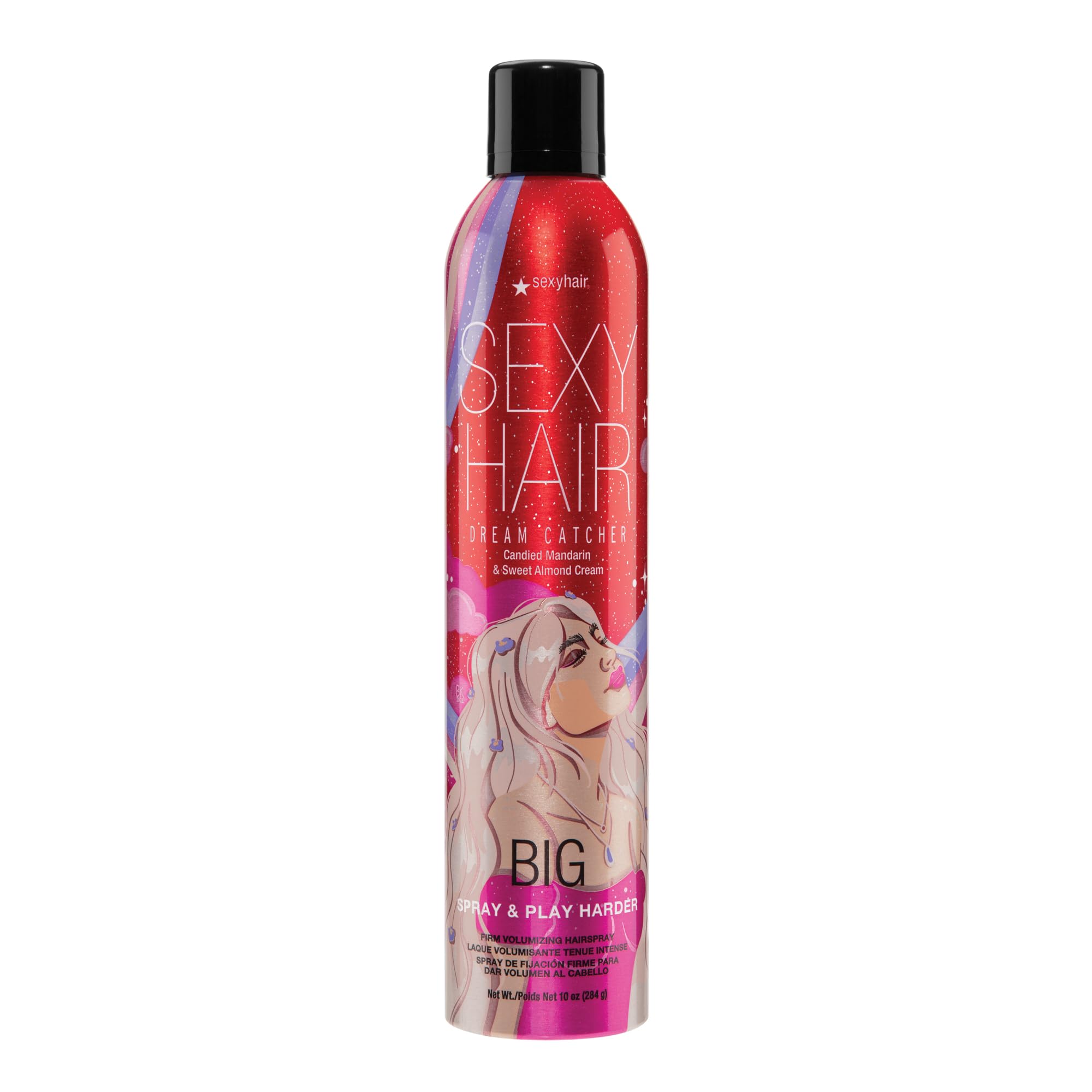 SexyHair Big Spray & Play Harder Firm Volumizing Hairspray | All Day Hold and Shine | Up to 72 Hour Humidity Resistance