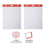 Universal 35603 Self Stick Easel Pads, Unruled, 25 x 30, White, 30-Sheet Pads (Case of 2 Pads)