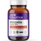 Buy now New Chapter Wholemega Fish Oil Supplement - 2000mg per Serving, Clinically Proven Wild Alaskan Salmon Oil with Omega-3 + Vitamin D3 + Astaxanthin, 60 Softgels 60 Count (Pack of 1) Unflavored at indiglob india