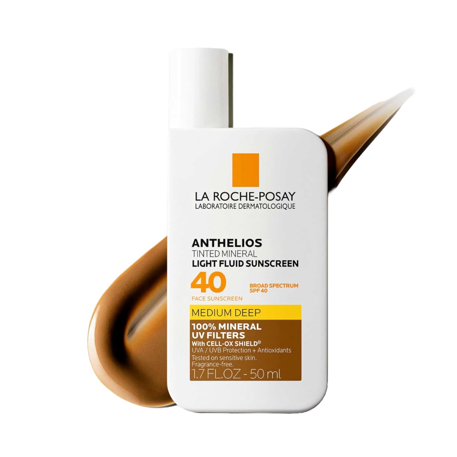 Buy now La Roche-Posay Anthelios Sunscreen SPF 50, Ultra-Light Fluid Broad Spectrum SPF 50, Face Sunscreen with Titanium Dioxide Mineral, Lightweight & Fast-Absorbing, Oil-Free, Matte Finish Medium Deep at indiglob india