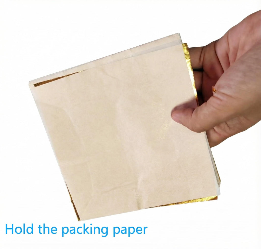 Homepal 100pcs Imitation Gold Leaf for Arts, Gilding Crafting, Painting, Furniture Decoration, Imitation Gold Foil Sheets 5.5" x 5.5"