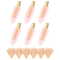 Amizo 6 Pcs Creaseless Hair Clips and 6 Pcs Triangle Powder Puffs for Women | Beauty Makeup Set，No Crease Design, No Bend,Loose Powder,Smooth Makeup Application and No-Dent Hair Styling