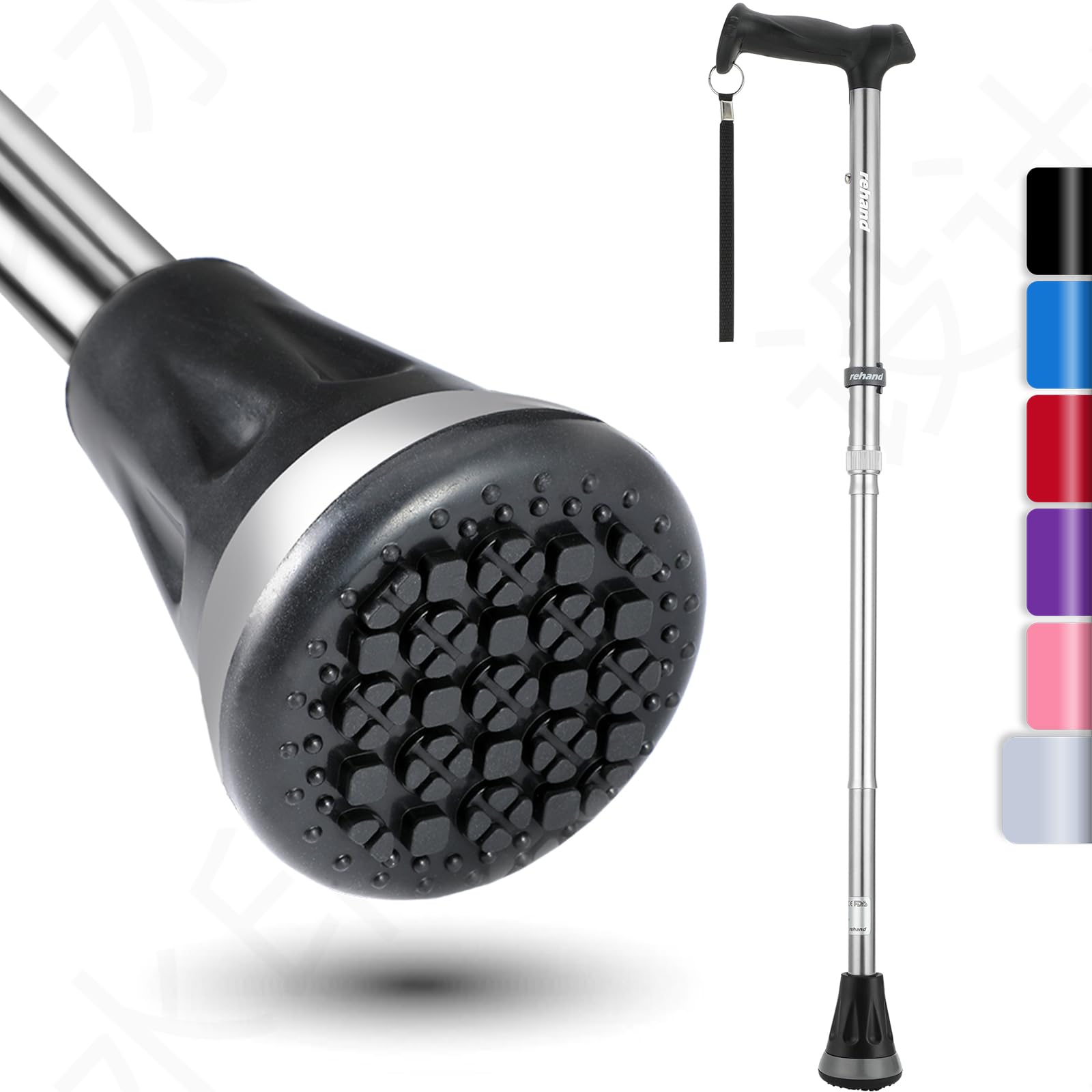 Buy now REHAND Walking Cane - Foldable, Adjustable, Collapsible Walking Canes for Men & Women, Heavy Duty All Terrain Tip, with Travel Bag | Walking Sticks for Seniors & Adults at indiglob india
