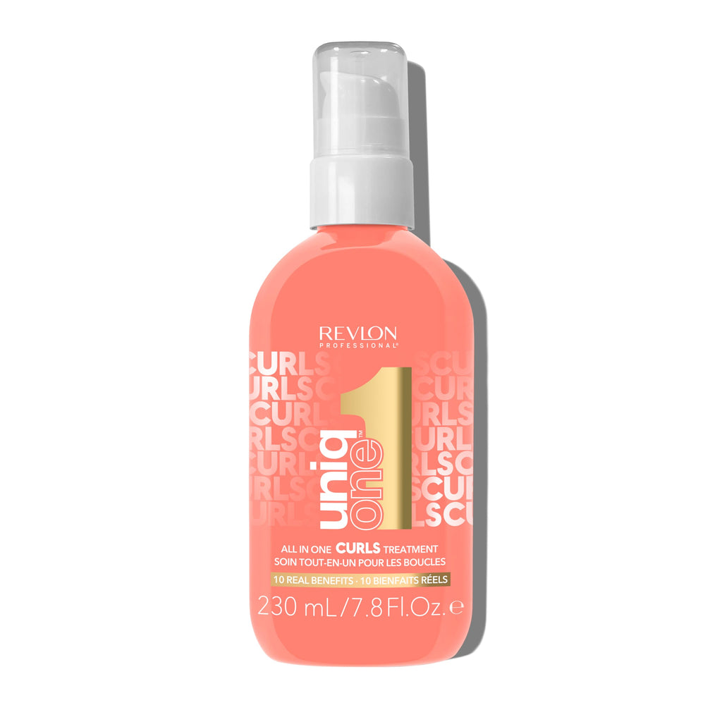Buy now Revlon Professional UniqOne Curls Treatment, 10-in-1 Leave-In for Curly Hair, 96H Frizz Control, Deep Nourishment & Repair, Curl Definition, Heat Protection, Vegan, 7.8 fl oz at indiglob india