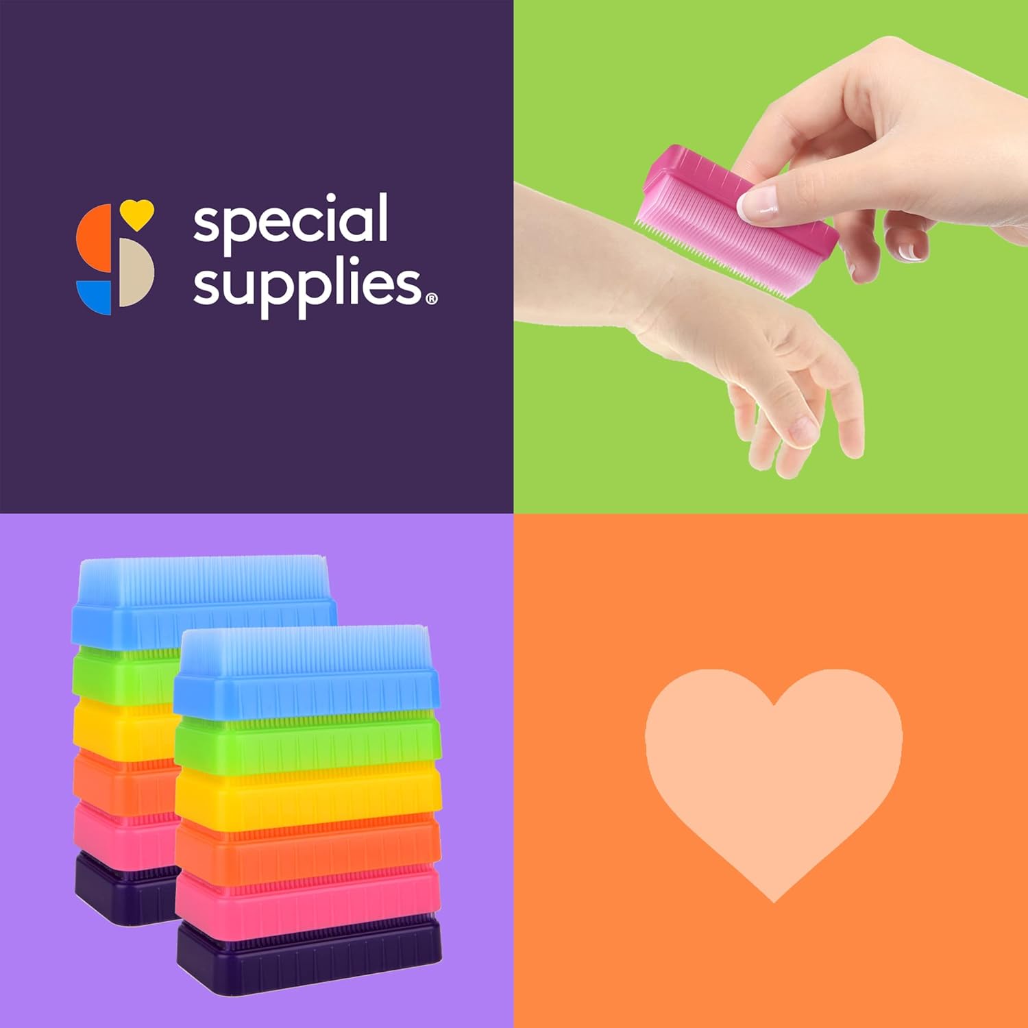 Buy now Special Supplies Sensory Brush Therapressure Therapy Brush for Occupational and Sensory Brushing, Stimulating, Calming Tools for Kids and Adults, Soft Flexible Bristles, Latex Free (Colored 12-Pack) at indiglob india