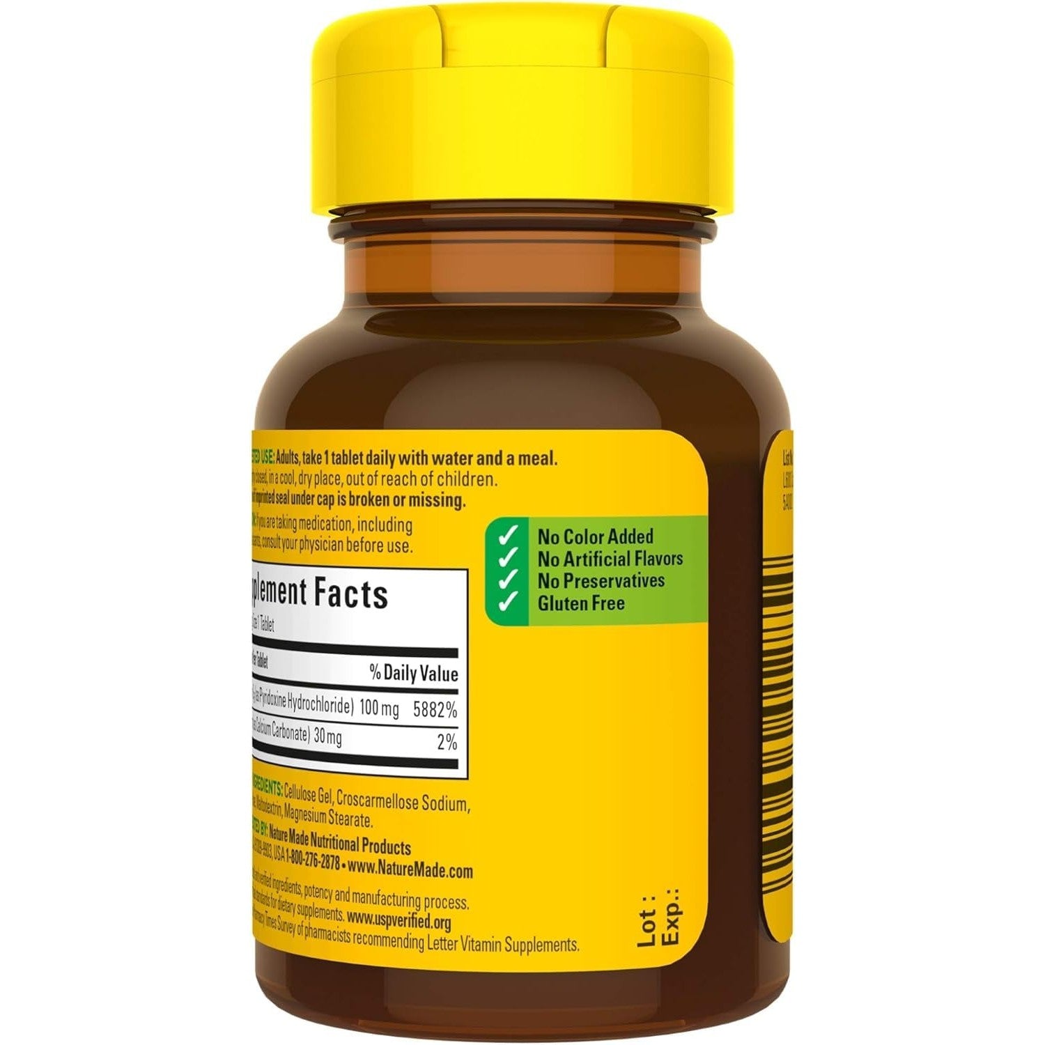 Nature Made Vitamin B-6 100 mg Tablets 100 ea (Pack of 4)