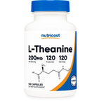 Nutricost L-Theanine 200mg, 120 Capsules, Double Strength, Gluten Free | GMO-Free
