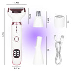 Electric Razors LED Display for Women Men, 2026 Wet/Dry Lady Electric Shaver,4 in 1 Hair Remover with IPX7 Waterproof,Smooth & Silky Portable Bikini Electric Grooming Set (Pink)