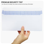 500 Pack #10 Double Window Security Self-Seal Envelopes - Suitable Size for Multiple Business Statements, Quickbooks Invoices, and Return Envelopes, Size 4-1/8 x 9-1/2 - White - 24 LB
