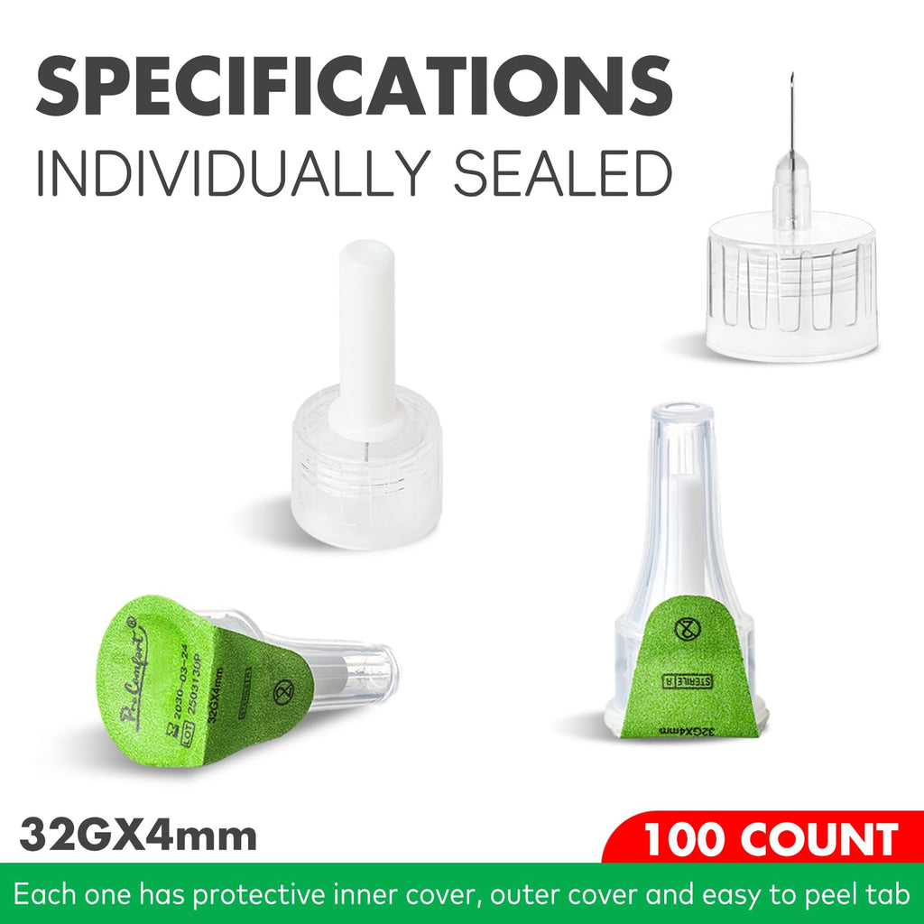 Universal Fit Pen Tip 32G x 4mm(5/32") with a Wide Compatibility Thin-Wall Comfortable Design 100 PCS Pen Tips
