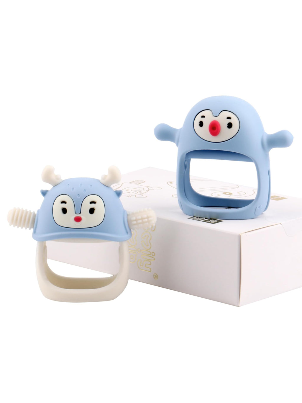 Buy now Smily Mia Baby Teething Toys for 0-6Months, Teethers for Babies 3-6Months | Penguin Teether | Hand Teether |Teething Mittens for Teething Relief, Baby Pacifier |New Born Essentials, Light Blue 07-sky blue at indiglob india