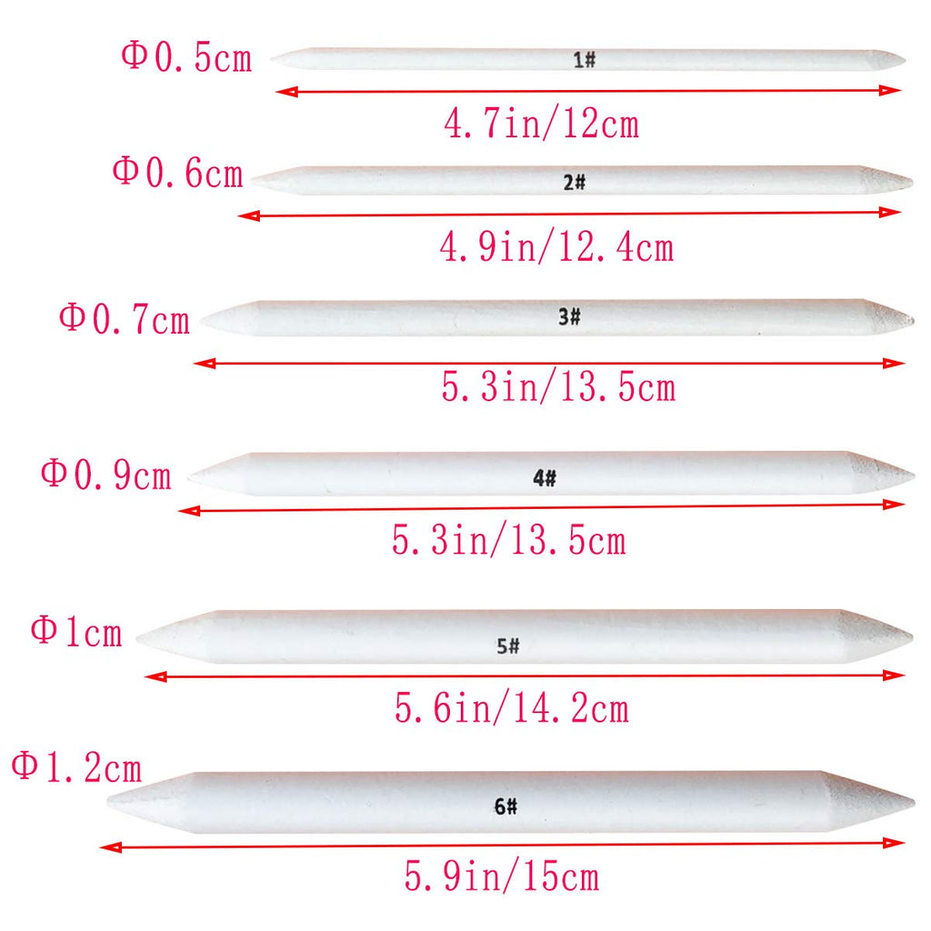 6 PCS Blending Stumps and Tortillions, Sketch Drawing Tools