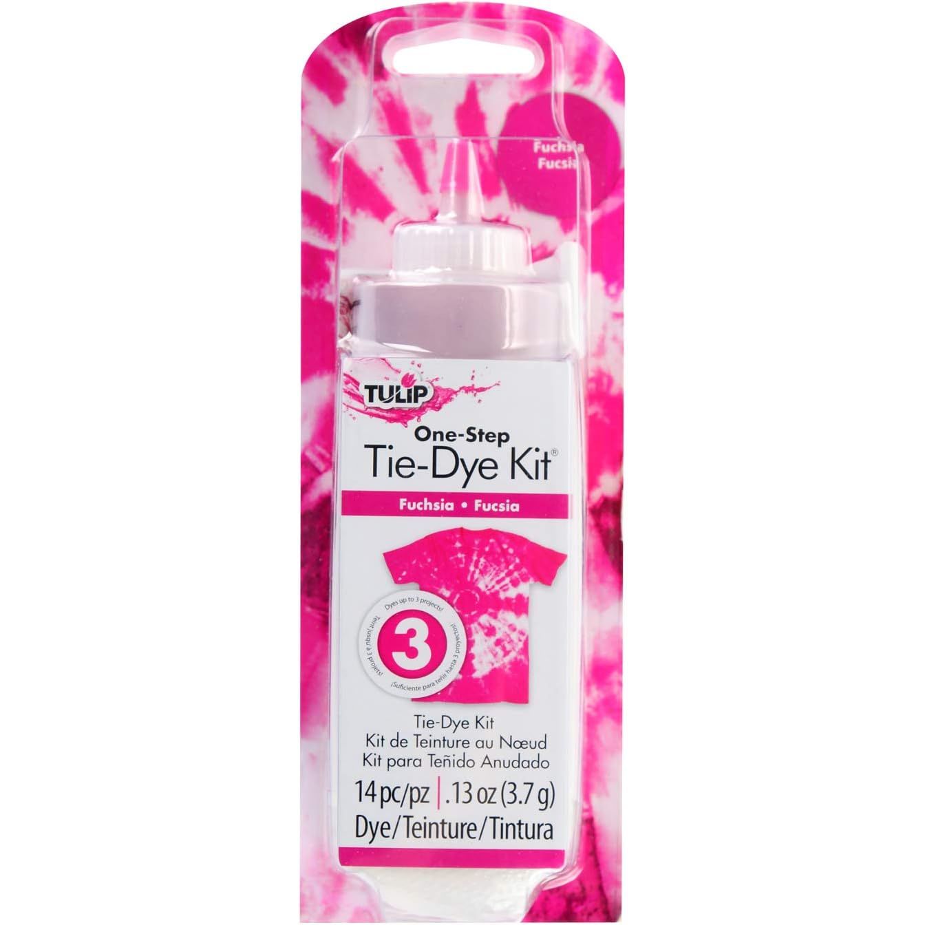 Buy now Tulip One-Step Tie-Dye Kit, Vibrant Colors for Fabric 4 fl oz, Yellow Fuchsia at indiglob india
