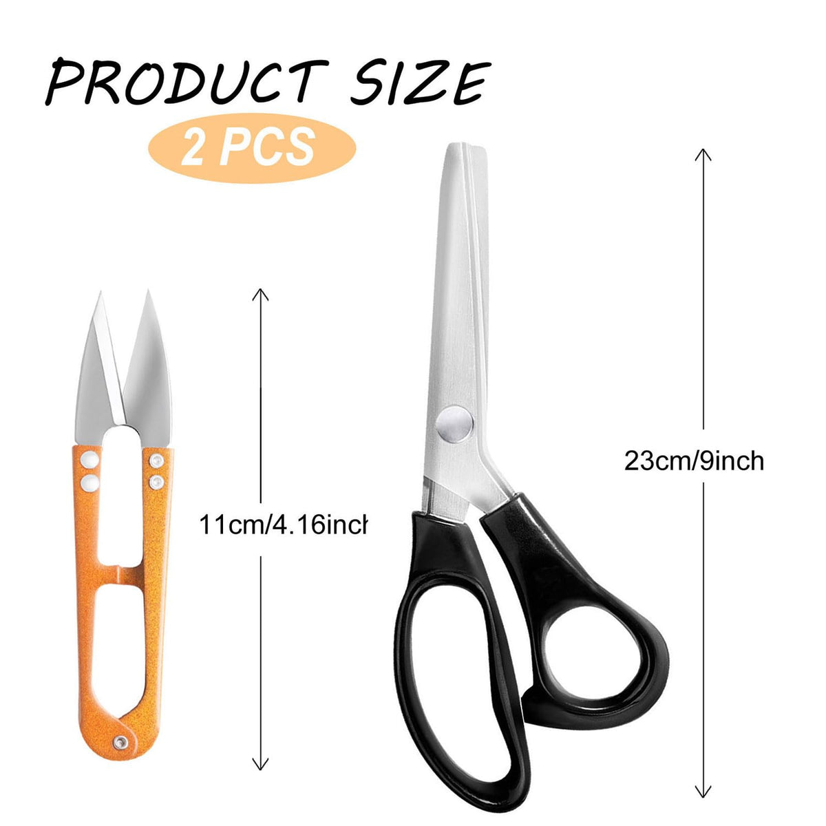 HAALII Shears Comfort Grips Crafts Zig Zag Cut Sewing Scissors, Professional Handheld Dressmaking, Pinking Shears, Zig Zag Craft Scissors Decorative Edge, Pinking Shears for Fabric Cutting