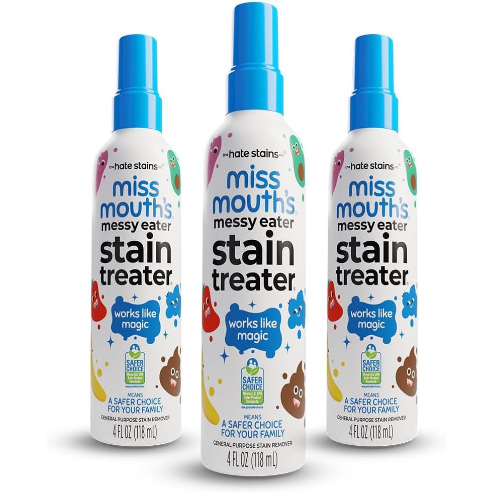 Buy now Miss Mouth's Messy Eater Stain Treater Spray - 4oz Stain Remover - Newborn & Baby Essentials - No Dry Cleaning Food, Grease, Coffee Off Laundry, Underwear, Fabric 3 pack at indiglob india