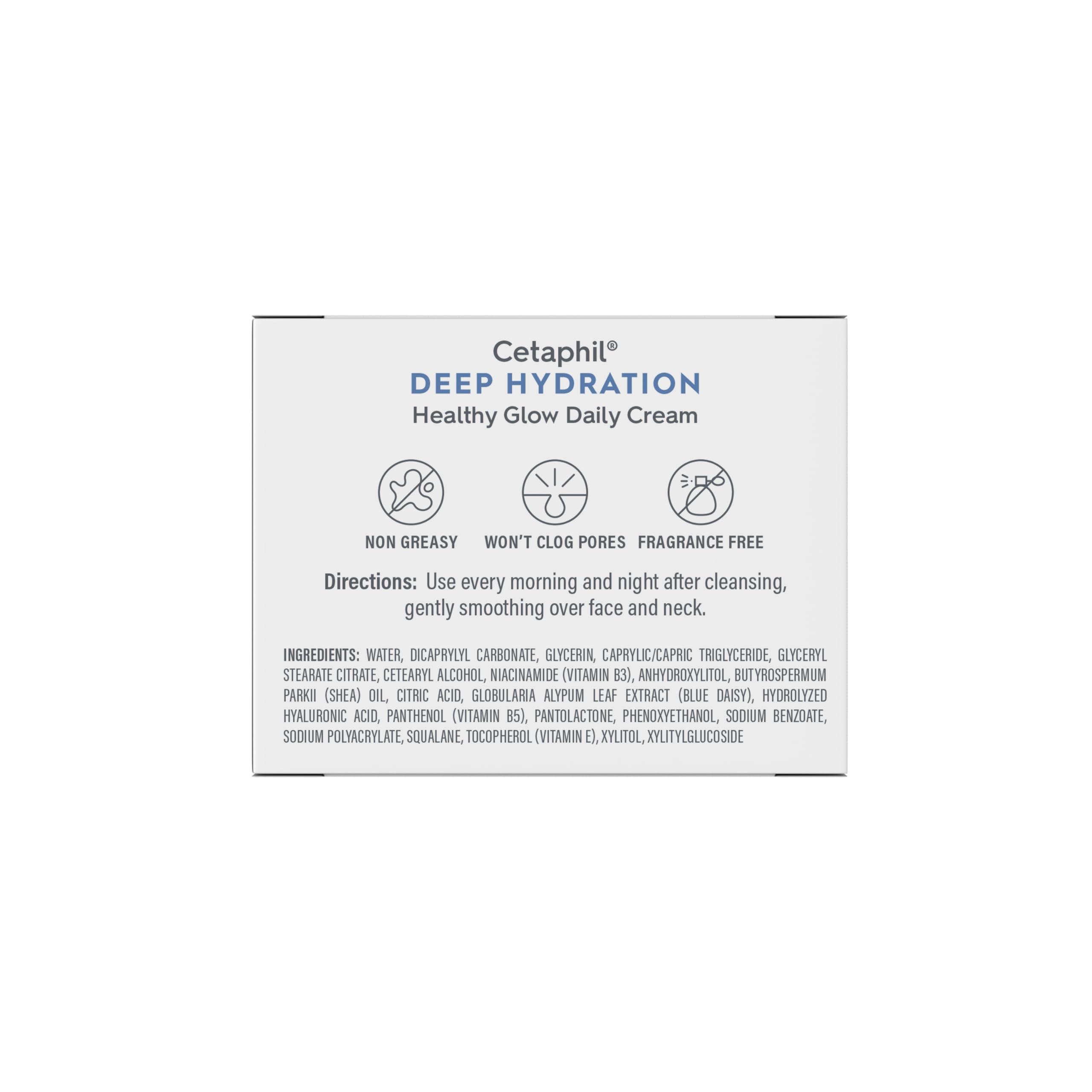 Cetaphil Deep Hydration Face Cream, Dry, Sensitive Skin Care, 1.7oz | 48-Hour Hydration, Hyaluronic Acid, Vitamin E & B5, Healthy Glow, Fragrance-Free, Dermatologist Recommended