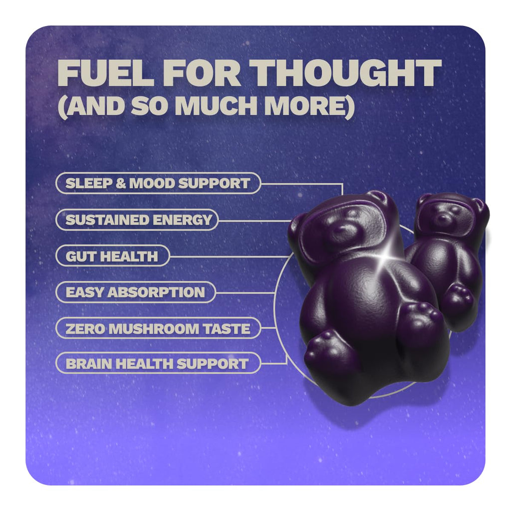 Nutrops Nootropics Mushroom Gummies for Brain Health, Sugar Free 28 ct | 1000mg of Mushrooms Including Lion's Mane, Chaga, Reishi, Cordyceps
