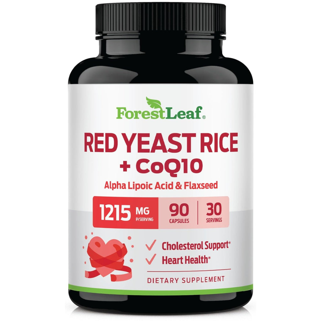 Red Yeast Rice with CoQ10 Supplement - 1215mg Extra Strength Red Yeast Rice Capsules with Alpha Lipoic Acid & Organic Flaxseed, Citrinin Free - 180 Capsules