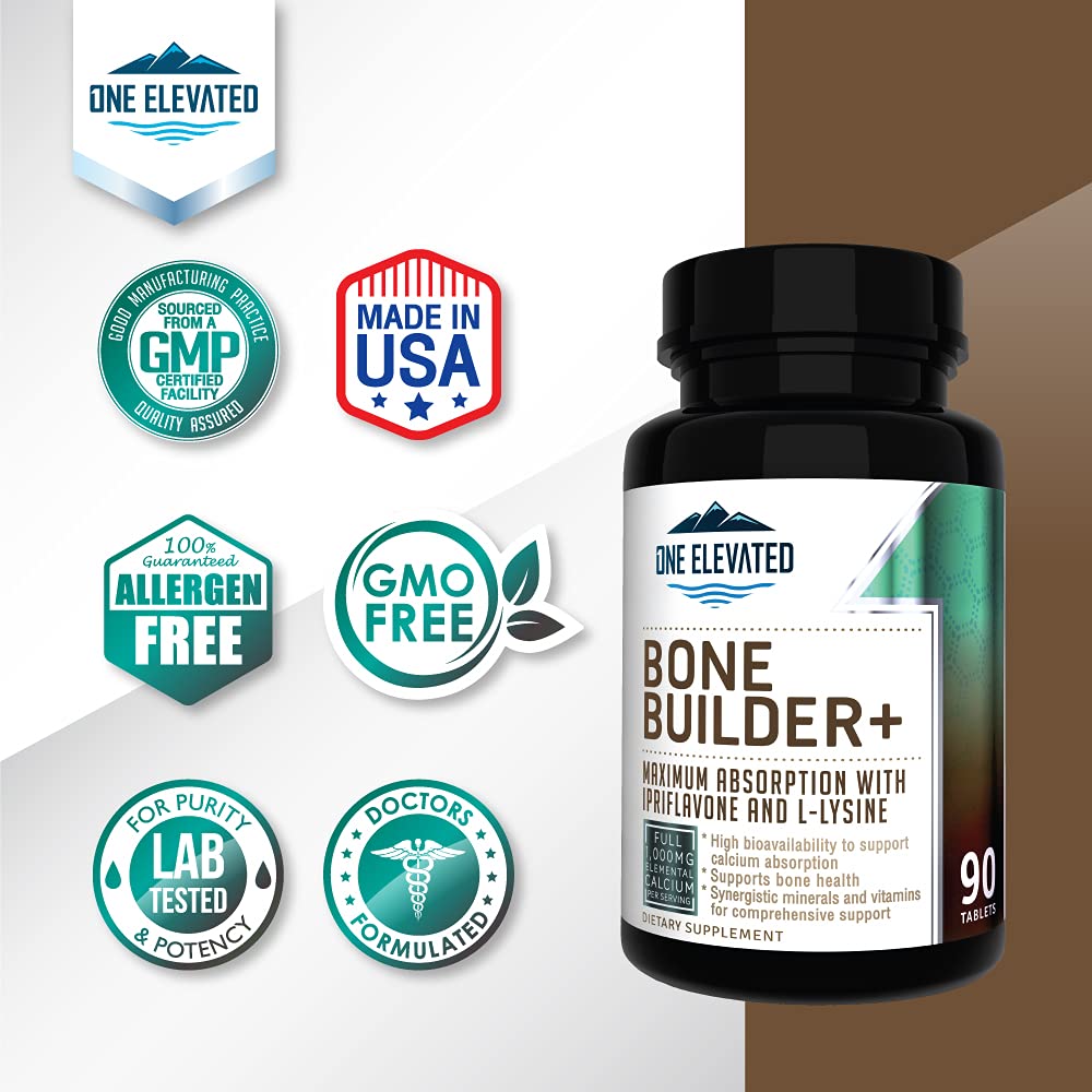 Comprehensive Bone Builder Calcium Supplement. Formulated with Highest Grade Calcium -Carbonate/Hydroxyapatite/Citrate, Magnesium, Zinc, D3. Works in Sync for Optimum Bone Health and Bone Strength.
