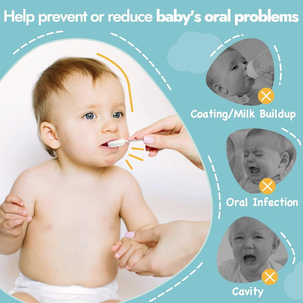 Buy now Papablic Baby Tongue Cleaner, Baby Oral Cleaner, Disposable Infant Mouth Cleaner Newborn, Upgrade Gum Cleaner with Paper Handle or Infants Ages 0-2 Years, 40 Pack at indiglob india