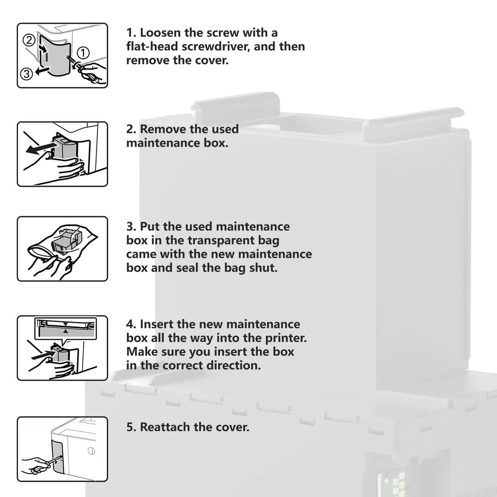 T04D1 Maintenance Box for EcoTank ET-15000 ET-3760 ET-3850 ET-4850 ET-4760 ET-3750, T04D100 Ink Maintenance Box for ET15000 ET-4750 ET-3830 ET-5150 ET-2980 ET-3950 ET-4950 Printer, TO4D1/04D1/EWMB2