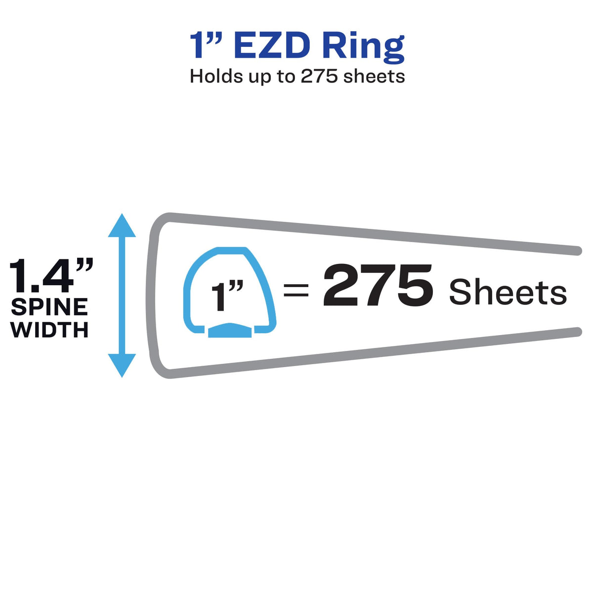 Avery® Durable View 3 Ring Binder, 1" EZD® Rings, 1 Black Binder