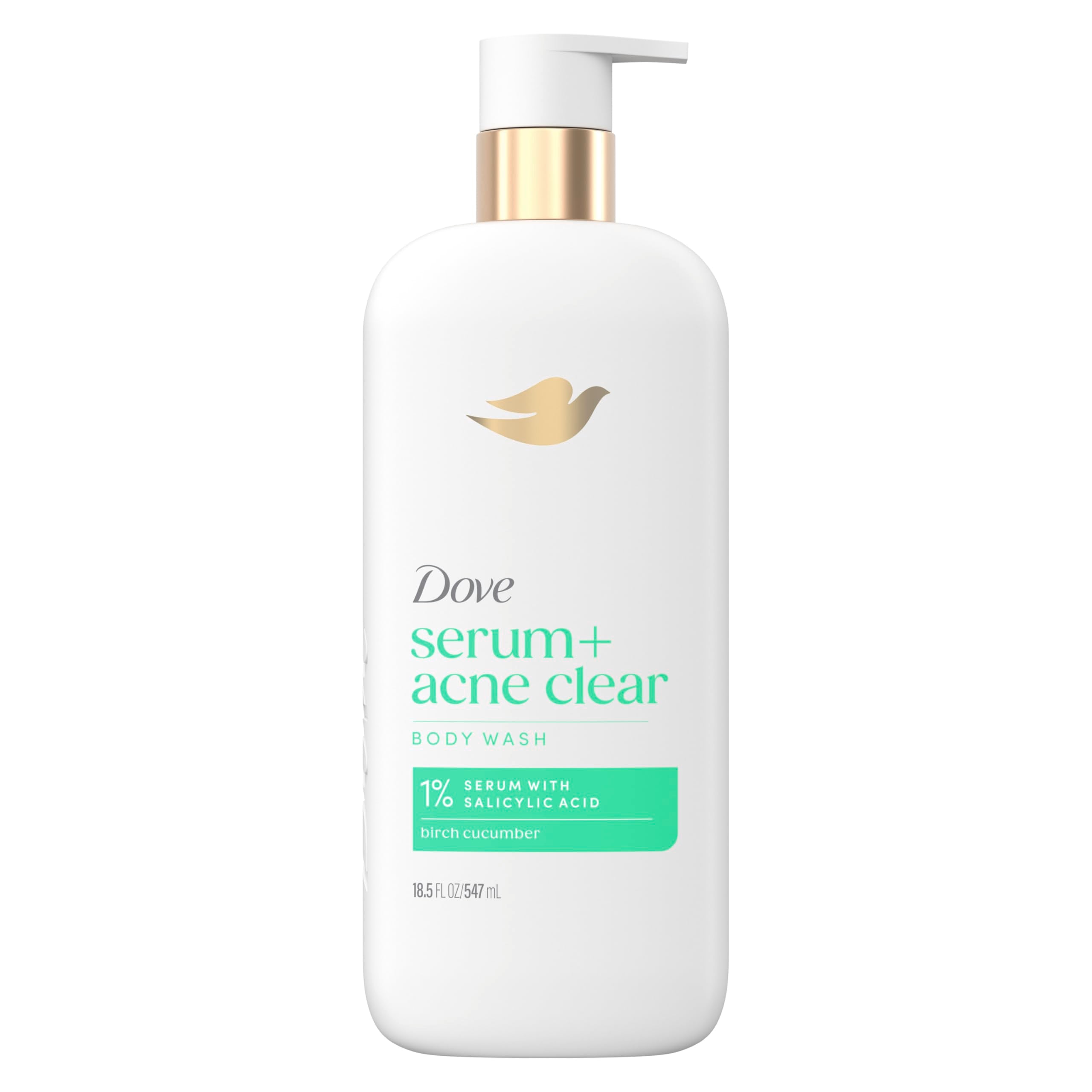 Dove Serum Body Wash Acne Clear with Salicylic Acid, 18.5 oz | Acne body wash with 1% salicylic acid to help clear and prevent acne breakouts