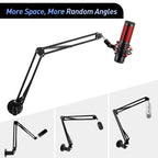 Buy now Microphone Wall Mount Boom Arm - Microphone Wall Mount for Mic holder，Horizontal Mounting Wall，Space Saving Desktop Metal Mic Stand Clamp by SUNMON at indiglob india