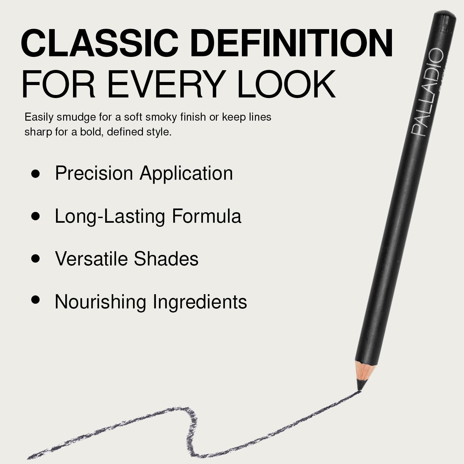 Buy now Palladio Wooden Eyeliner Pencil, Thin Pencil Shape, Easy Application, Firm yet Smooth Formula, Perfectly Outlined Eyes, Contour and Line, Long Lasting, Rich Pigment, Black at indiglob india