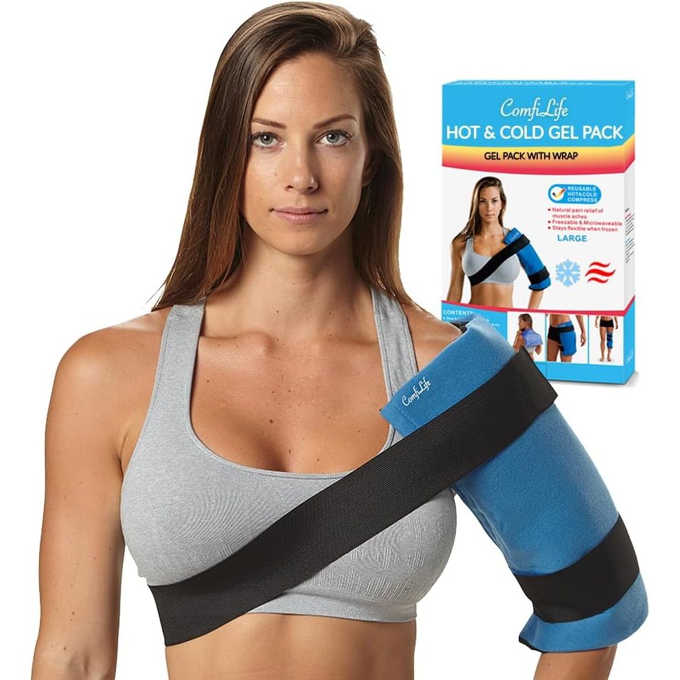 Buy now ComfiLife Knee Ice Pack with Wrap Reusable Hot & Cold Therapy Gel Pack Adjustable Compression Support for Injuries, Pain, Surgery, Arthritis, Meniscus and More Large (Pack of 1) at indiglob india