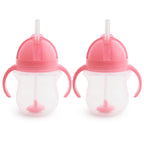 Buy now Munchkin Any Angle Sippy Cup for Toddlers, Spill Proof Weighted Straw Cup with Transition Handles for Babies 6 Months and Up, 7 Ounce, Blue at indiglob india